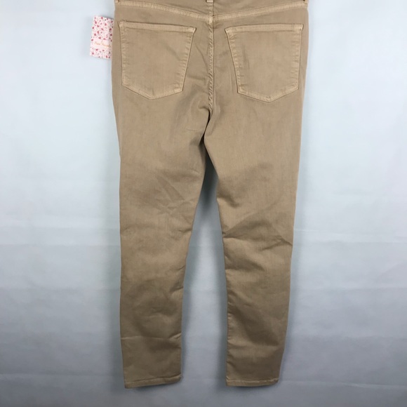 NWT Free People Ripped Knee  Jeans Khaki - Picture 6 of 7